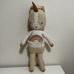Cuddle + Kind Zara the Unicorn Plush Knit Handmade Doll Stuffed Animal 20"